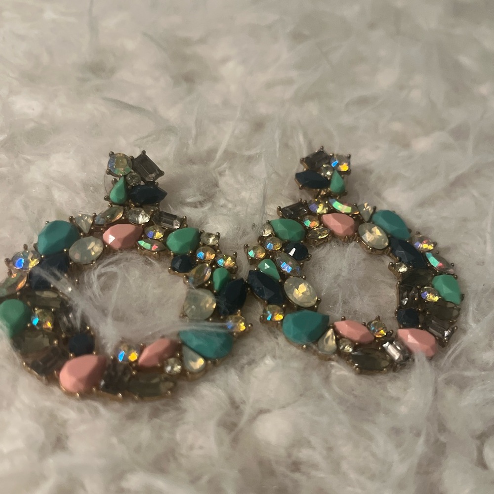 J. Crew Colorful Gemstone Wreath Earrings